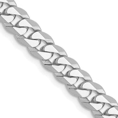 14K White Gold 5.75mm Flat Beveled Curb Chain