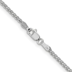 14K White Gold 1.9mm Flat Wheat Chain