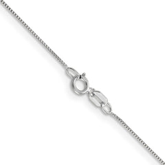 14K White Gold 0.5mm Box with Spring Ring Clasp Chain