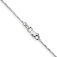 14K White Gold 0.7mm Box with Spring Ring Clasp Chain