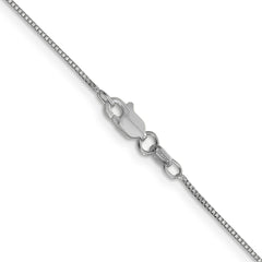 14K White Gold 0.7mm Box with Lobster Clasp Chain