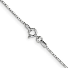 14K White Gold 0.9mm Box with Spring Ring Clasp Chain