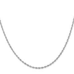 Cadena de cuerda cuádruple con talla de diamante de 1,85 mm en oro blanco de 14 quilates