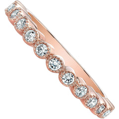Rose Gold-plated Silver CZ Band Ring