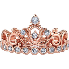 Platinum Princess Crown Ring